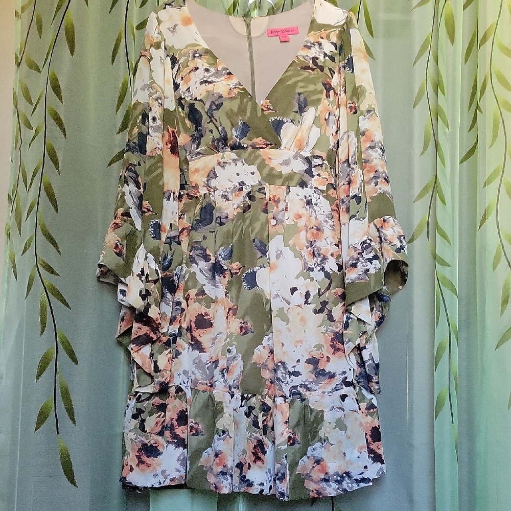 Betsey Johnson Floral V-Neck Dress